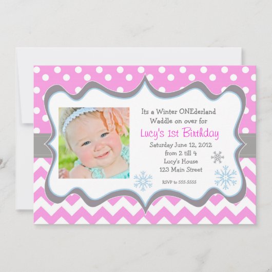 Winter ONEderland Uitnodiging (Voorkant)