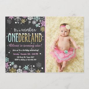 Winter Onederland: Uitnodiging Girl