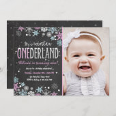 Winter Onederland: Uitnodiging Girl (Voorkant / Achterkant)