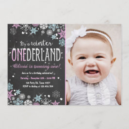 Winter Onederland: Uitnodiging Girl