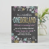 Winter Onederland: Uitnodiging Girl (Staand voorkant)
