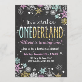 Winter Onederland: Uitnodiging Girl