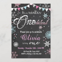 Winter Onederland: Uitnodiging Girl