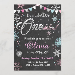 Winter Onederland: Uitnodiging Girl