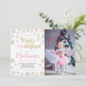 Winter ONEderland Uitnodiging met foto (Staand voorkant)