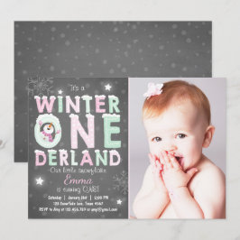 Winter Onederland: Uitnodiging om Mint roze