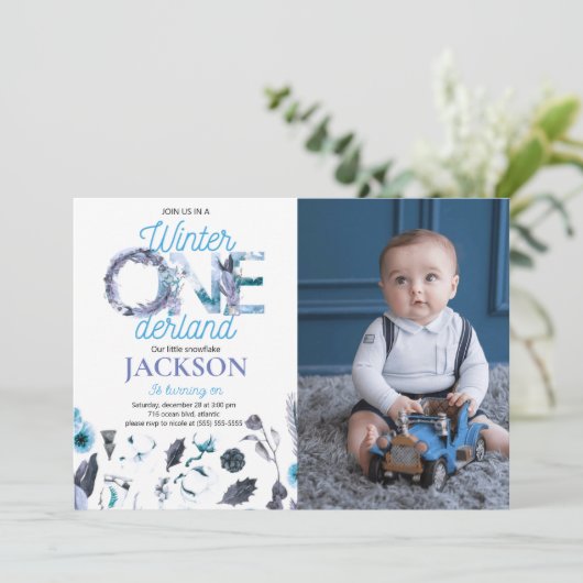 Winter Onederland - uitnodiging op zaterdag met fo (Staand voorkant)