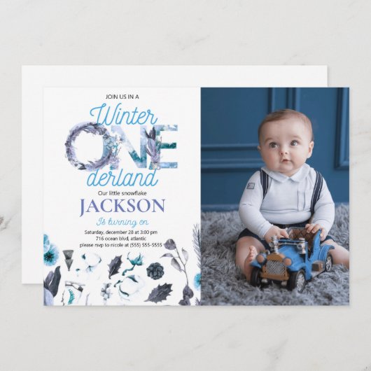 Winter Onederland - uitnodiging op zaterdag met fo (Voorkant / Achterkant)