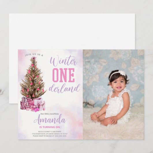 Winter Onederland - uitnodiging op zaterdag met fo (Voorkant / Achterkant)