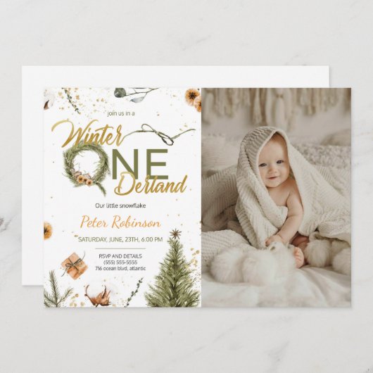 Winter Onederland - uitnodiging op zaterdag met fo (Voorkant / Achterkant)