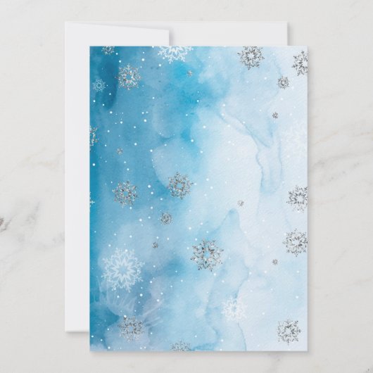 Winter Onederland Uitnodiging voor 1e Verjaardag (Achterkant)