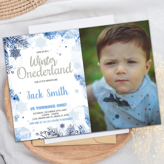 Winter ONEderland Uitnodigingen Zilveren Glitter F