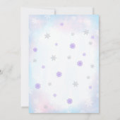 Winter ONEderland Unicorn Birthday Uitnodiging (Achterkant)