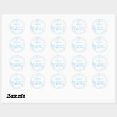 Winter ONEderland Verjaardag Blauw Zilver Glitter Ronde Sticker (Vel)