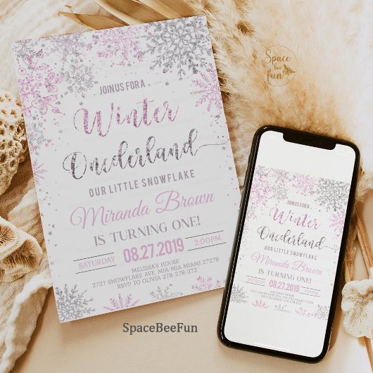 Winter Onederland Verjaardag Cadeaulabel