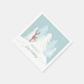 Winter Onederland Verjaardag Custom Napkin Blue Servetten (Hoek)