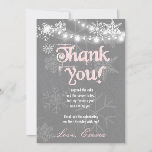 Winter ONEderland Verjaardag Dank je Kaart (Voorkant)