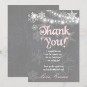 Winter ONEderland Verjaardag Dank je Kaart (Voorkant / Achterkant)