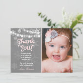 Winter ONEderland Verjaardag Dank je Kaart (Staand voorkant)