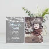 Winter ONEderland Verjaardag Dank u Kaart Jongen B (Staand voorkant)