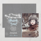 Winter ONEderland Verjaardag Dank u Kaart Jongen B (Voorkant / Achterkant)