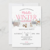 Winter Onederland Verjaardag, Dier 1e Verjaardag Kaart (Voorkant)