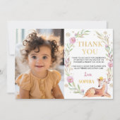 Winter Onederland Verjaardag Foto Dank je Kaart (Voorkant)