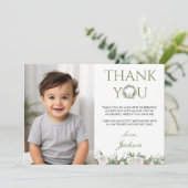 Winter Onederland Verjaardag Foto Dank je Kaart (Staand voorkant)