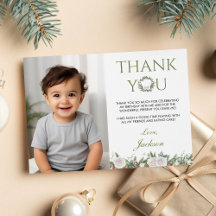 Winter Onederland Verjaardag Foto Dank je Kaart