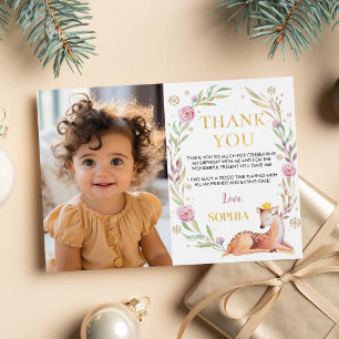 Winter Onederland Verjaardag Foto Dank je Kaart