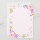 Winter ONEderland Verjaardag Goud Roze Sneeuwvlok Kaart (Achterkant)