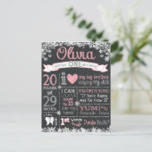 Winter ONEderland Verjaardag Krijtbord Teken Briefkaart (Staand voorkant)