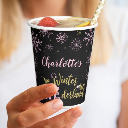 Winter Onederland Verjaardag Papier Cups Sneeuwvlo Papieren Bekers