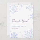 Winter Onederland Verjaardag Sneeuwvlokken Dank u Kaart (Voorkant)