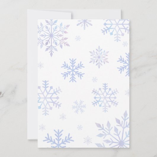 Winter Onederland Verjaardag Sneeuwvlokken Dank u Kaart (Achterkant)