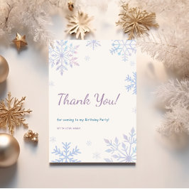 Winter Onederland Verjaardag Sneeuwvlokken Dank u Kaart