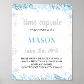 Winter Onederland Verjaardag Tijd Capsule teken Poster (Voorkant)