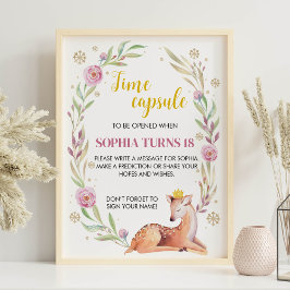 Winter Onederland Verjaardag Tijd Capsule teken Poster