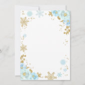 Winter ONEderland Verjaardag Uitnodiging Blauw & G (Achterkant)