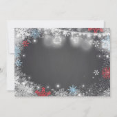 Winter ONEderland Verjaardag Uitnodiging Blauw Roo (Achterkant)