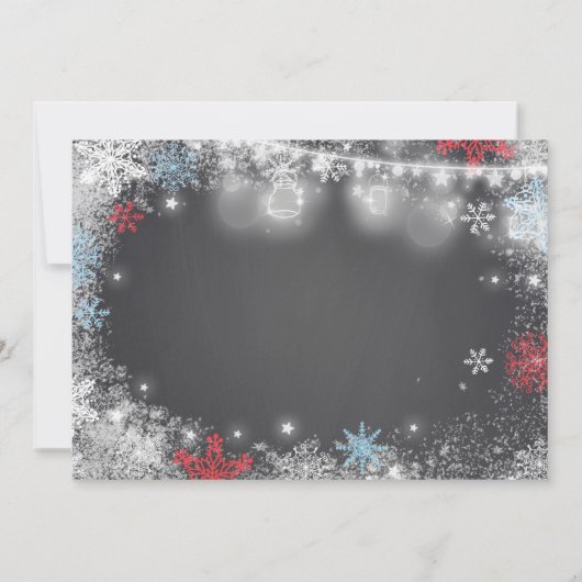 Winter ONEderland Verjaardag Uitnodiging Blauw Roo (Achterkant)