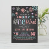 Winter ONEderland Verjaardag Uitnodiging - PPB - B (Staand voorkant)