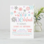 Winter ONEderland Verjaardag Uitnodiging - PPB - W (Staand voorkant)