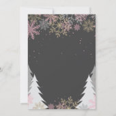 Winter ONEderland Verjaardag uitnodiging Roze (Achterkant)