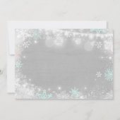 Winter ONEderland Verjaardag Uitnodiging Roze Munt (Achterkant)