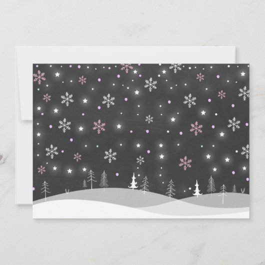 Winter ONEderland Verjaardag Uitnodiging Sneeuwman (Achterkant)