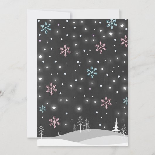 Winter ONEderland Verjaardag Uitnodiging Sneeuwman (Achterkant)