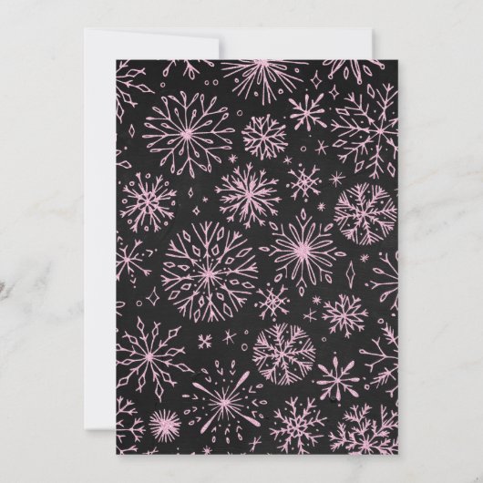 Winter Onederland Verjaardag Uitnodiging Sneeuwvlo (Achterkant)