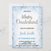 Winter Onederland Verjaardag Uitnodigingen Blue Cl (Voorkant)