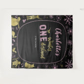 Winter Onederland Verjaardagsachtergrond Sneeuwvlo Wandkleed (Voorkant (horizontaal))